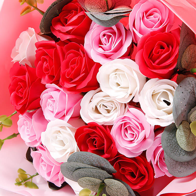 爱唯一精油香皂玫瑰花19朵 送女友节日纪念日生日礼物