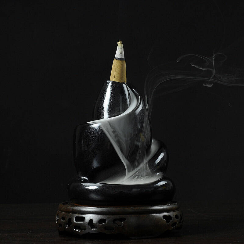 七匠坊沉香炉 田螺创意式天目釉陶瓷倒流烟熏香炉居家塔香炉 檀香炉