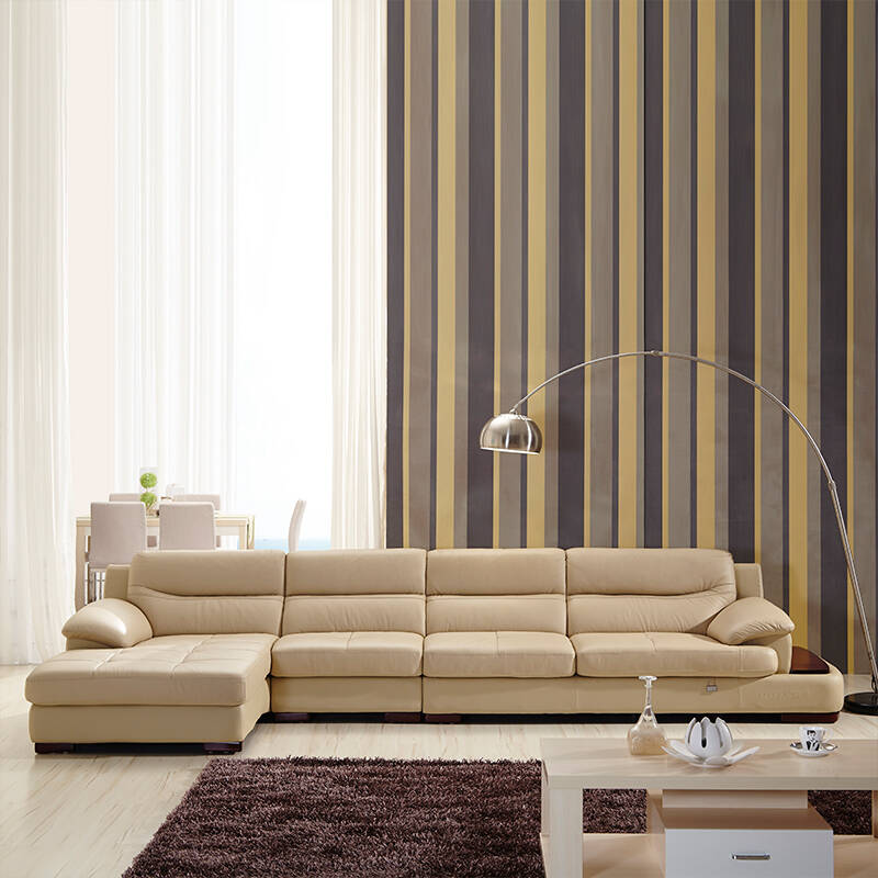 全友家居 时尚客厅简约头层牛皮真皮组合沙发大真皮艺沙发102050 反向