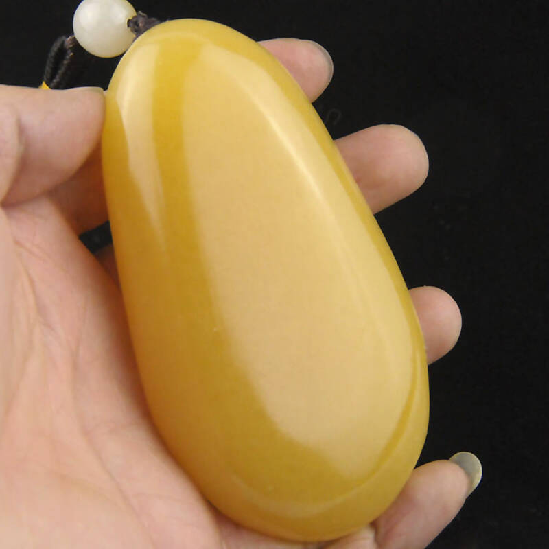 净尘 玉石手把件手玩件玉器玉把件翡翠原石玉石摆件玉挂件 黄龙玉原石