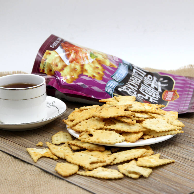 趣园 奇乐脆片泡菜味 苏打饼干薄脆饼干休闲零食200g