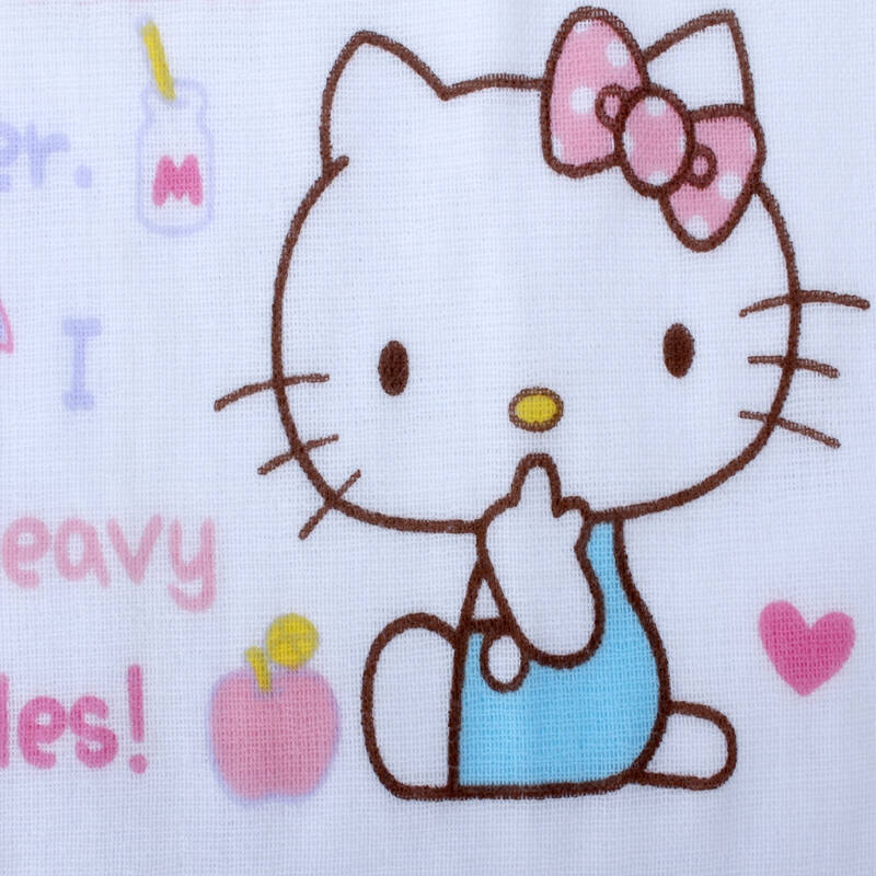 hello kitty凯蒂猫 儿童纱布毛巾 趣味课堂面巾婴儿印花小方巾 白色 3