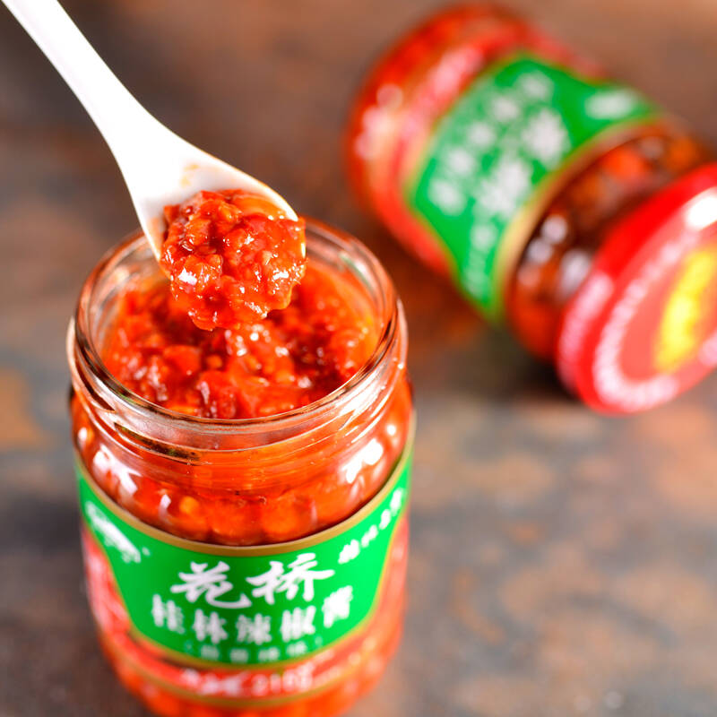花桥牌 桂林三宝 桂林辣椒酱(蒜蓉辣酱) 215g*4瓶 酸甜辣椒酱 - 京东