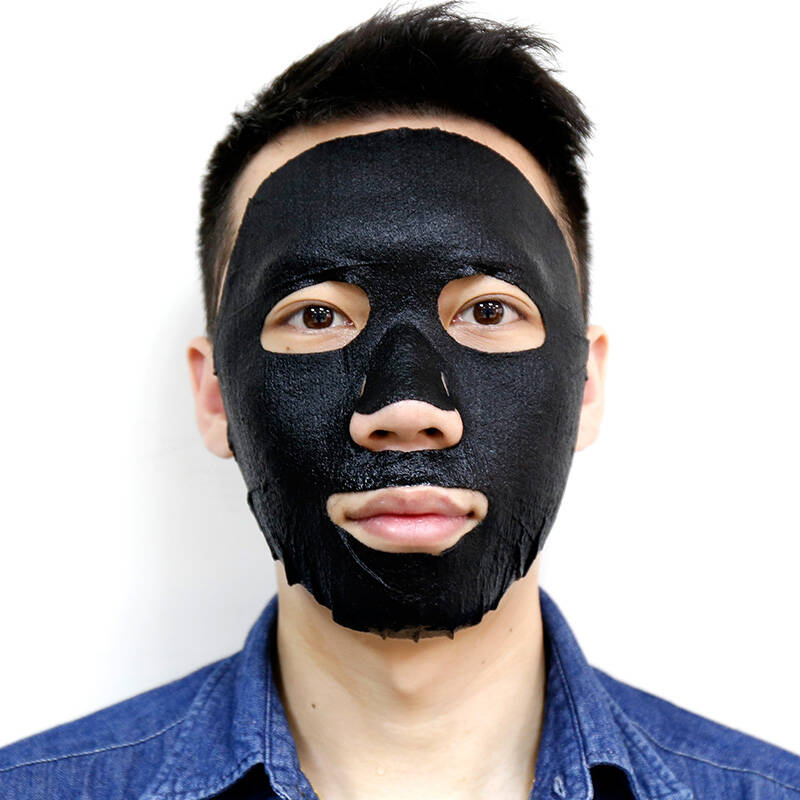 杰威尔 男士备长炭深层净化补水黑面膜 6片(清洁毛孔 深层补水 吸黑