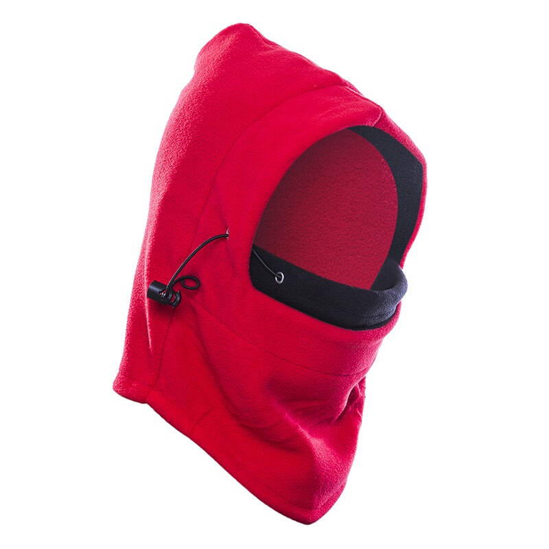 骑行头套山地自行车头罩围脖面罩秋冬防风尘霾抓绒保暖帽 红色
