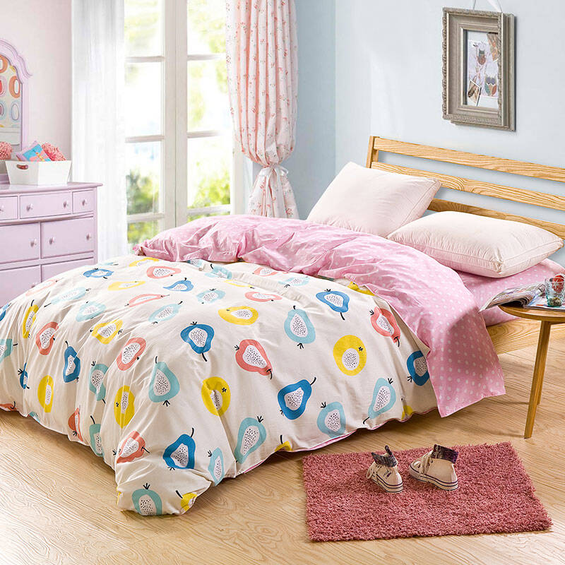 迎馨 全棉被罩 高支高密斜纹ab版印花被套双人200*230cm 童年【图片