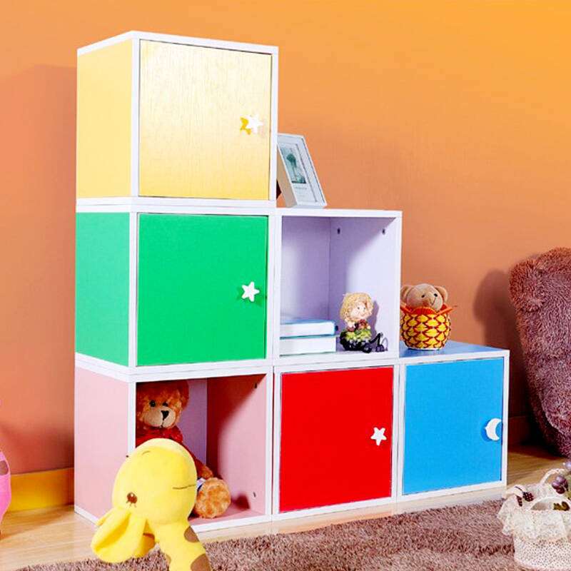意美特单层格柜 书柜 彩色柜子 自由组合柜 儿童玩具 小格子 书架