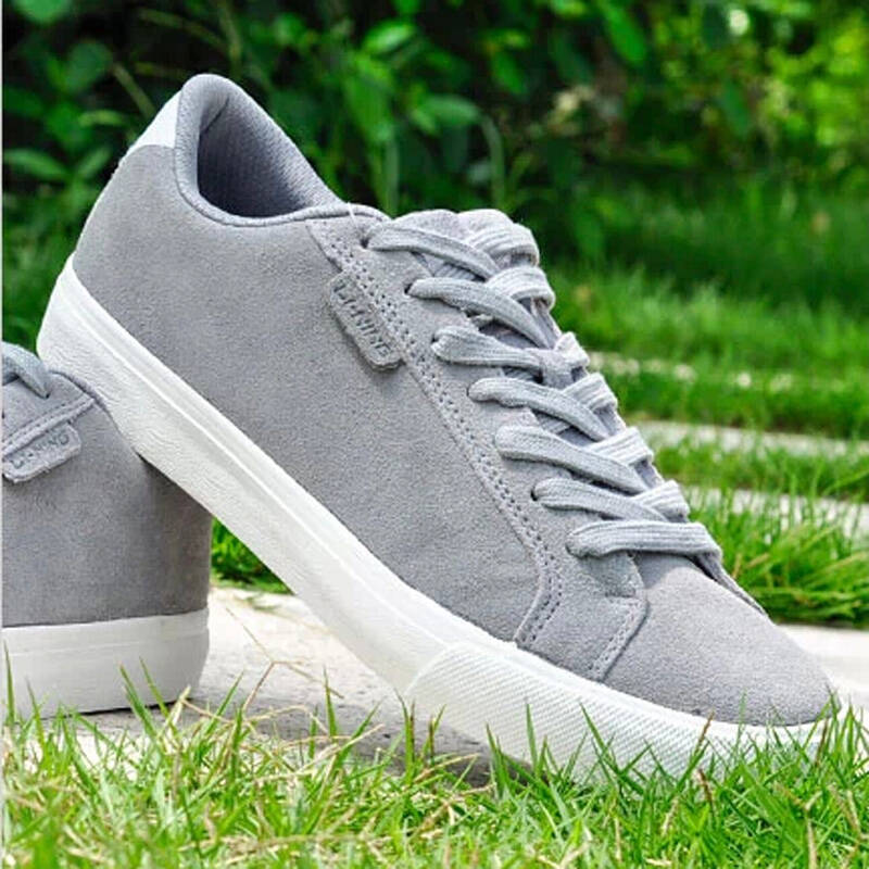 李宁男鞋休闲鞋夏季低帮翻毛滑板鞋 冷灰8c/李宁白 42(美码9)