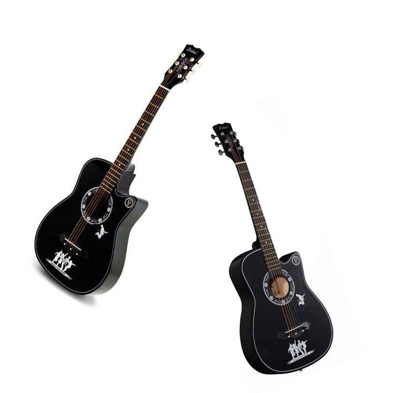 杰丽斯38寸民谣吉他 练习吉他 黑色 黑色