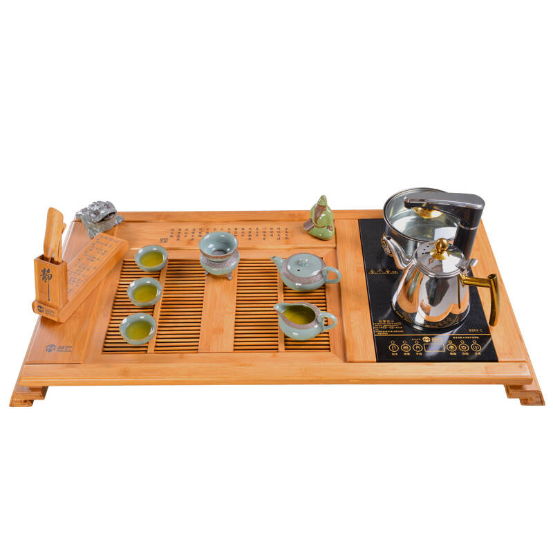 茗匠 竹制功夫茶茶盘 竹茶海茶台茶具套装电磁炉一体大号寒炉香茗
