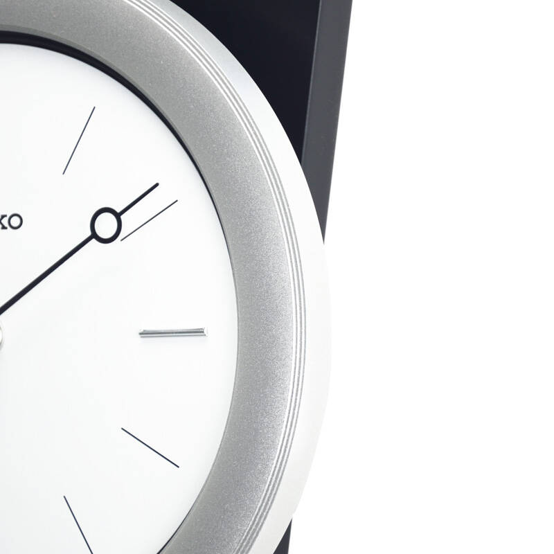精工(seiko)时尚经典挂钟设计款办公居家挂钟qxc111s银色黑色 黑色