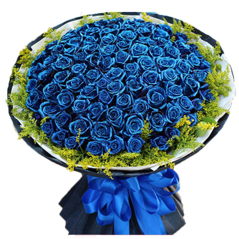 99朵蓝玫瑰蓝色妖姬同城送花七夕情人节生日送花北京成都上海天津花店