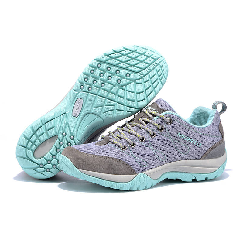 迈途(merrto) 网布鞋 透气舒适减震徒步鞋 女 浅灰39码