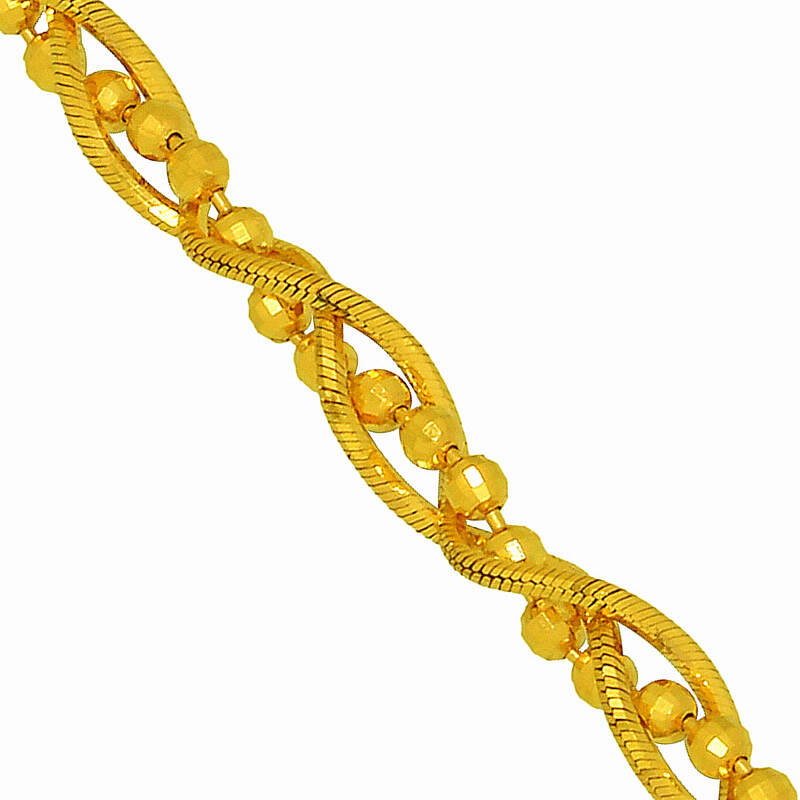 汇源珠宝 足金手链 高贵女款蛇骨链 约5.5寸18cm 约14.