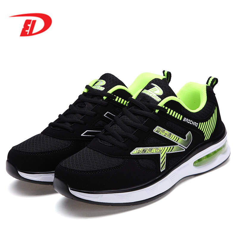 宝超夏季新品男鞋时尚运动鞋潮流休闲鞋板鞋网鞋透气鞋跑步鞋 黑荧光