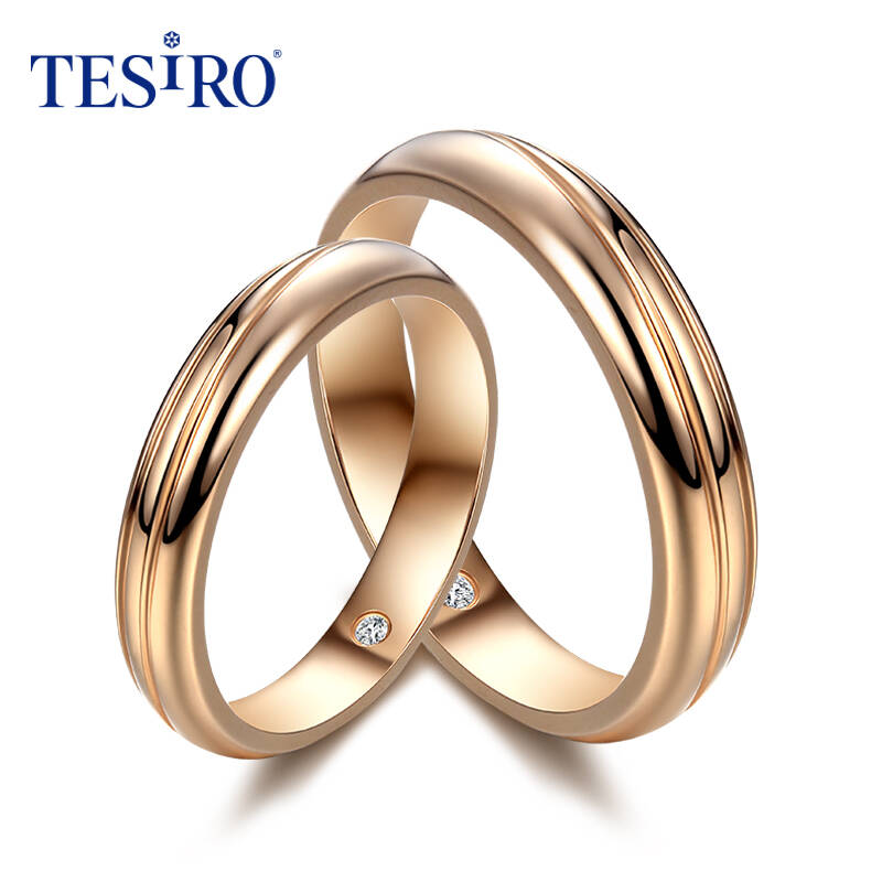 tesiro/通灵我们(we)系列情侣对戒钻石戒指按对销售 新品 k红20号