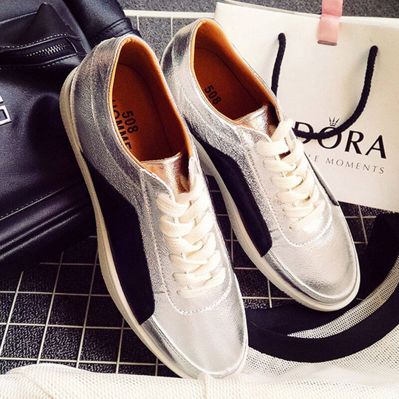 丹杰仕丹杰仕 2015新款韩版低帮系带板鞋男士拼接撞色