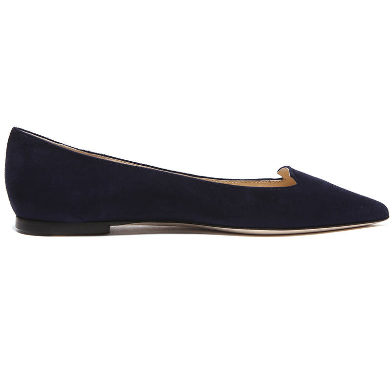jimmy choo 周仰杰 女士藏蓝色羊皮纯色平底鞋 attila sue 247 navy 8