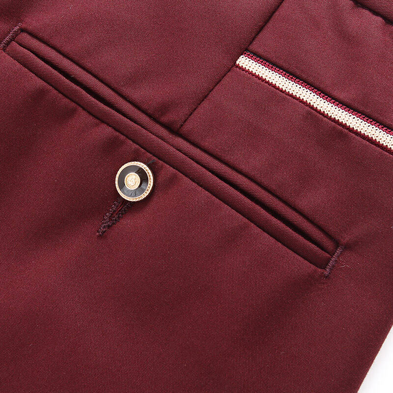 贝瑞颖 秋冬新款休闲裤男韩版小脚裤510202 酒红色 28