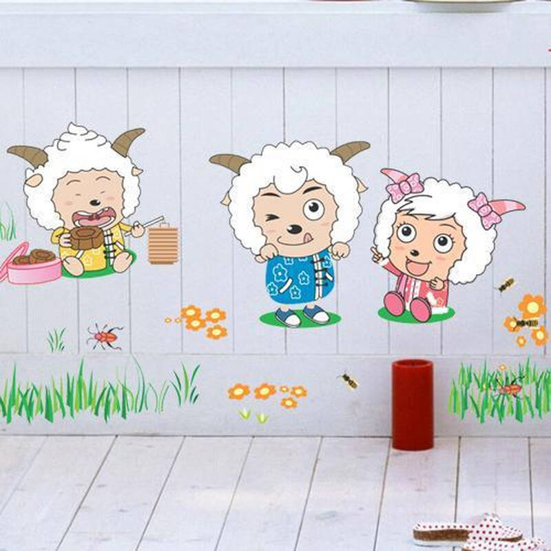麦泽可移除墙贴纸 儿童卡通墙贴 喜羊羊