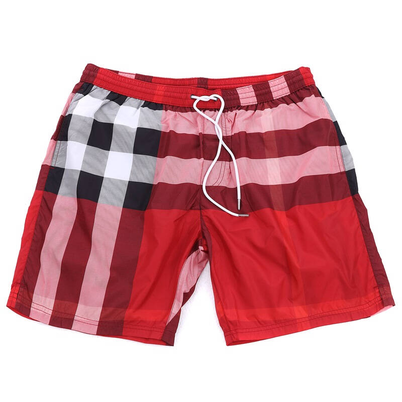 burberry 巴宝莉 男款红色格纹锦纶短裤 39553371 m码