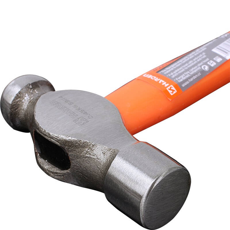 汉顿(harden)圆头锤塑料柄奶头锤双色钢锤铁锤子榔头工具59114