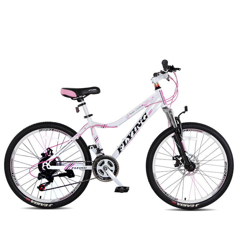 追风鸟山地车女 21速铝合金双碟刹禧马诺变速 紫金鹃24寸女式山地车