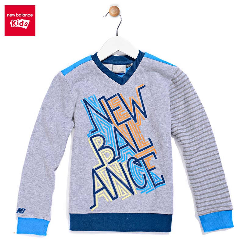 new balance/nb新百伦童装男 男童上衣针织衫 2015秋冬装新款 灰色