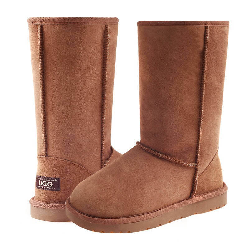 ozwear ugg 女士long boots系列栗色羊毛一体长筒雪地靴 ob001 che 5m