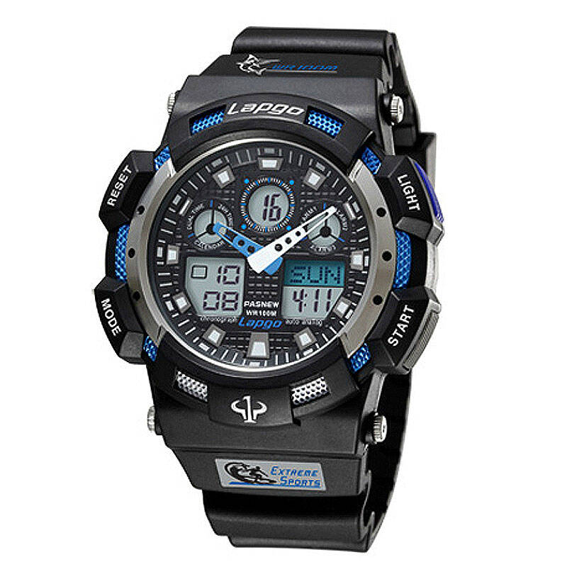 百圣牛(pasnew)高度防水立体电子表 大气运动男士手表 时尚个性荧光男