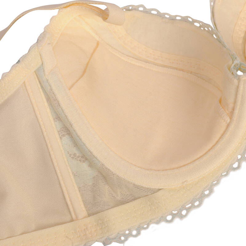 奥黛莉audrey 新款双色弹性蕾丝侧边加宽聚拢文胸 中模杯 收副乳 浅