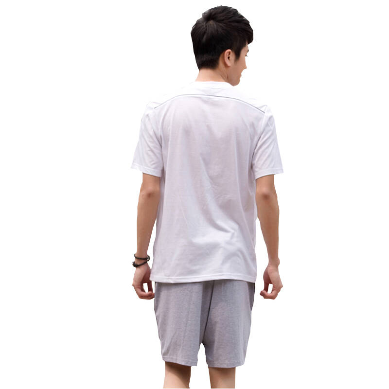 2014夏季新款t恤 运动休闲服 男式运动休闲短袖t恤 ct3075 白衣灰裤