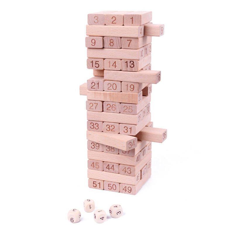 木丸子 益智玩具 榉木大号叠叠高 叠叠乐抽抽乐 抽积木条 亲子互动