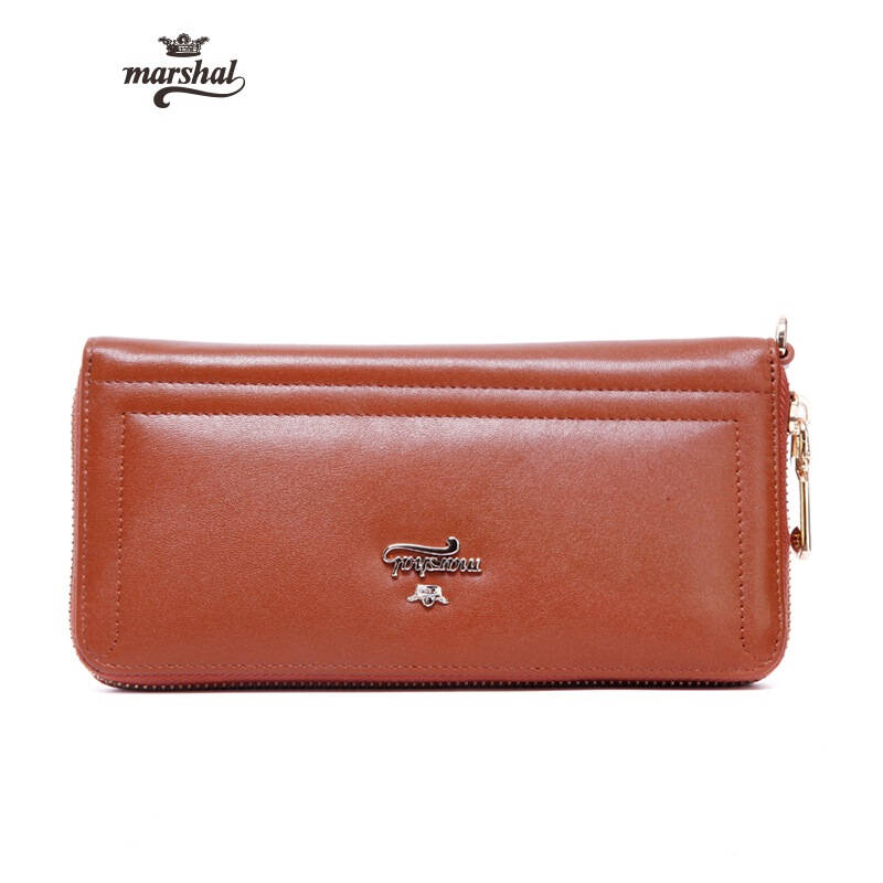 马萨克(marshal) 6241109133 头层水晶油蜡牛皮女装长款钱包 自营