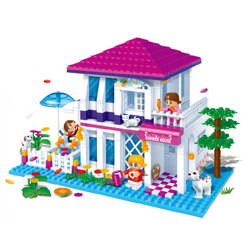 邦宝积木 女孩玩具 益智拼插小颗粒积木玩具 儿童礼物 假日别墅6105