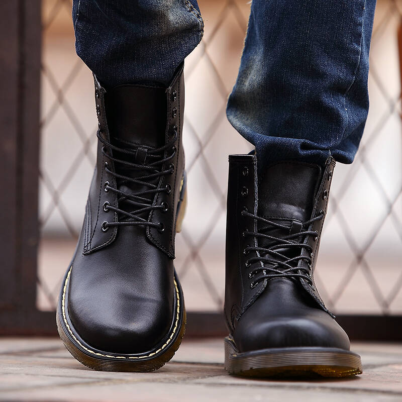 冬季男士加绒棉鞋冬天皮鞋休闲男鞋保暖军靴高帮鞋马丁靴子男短靴