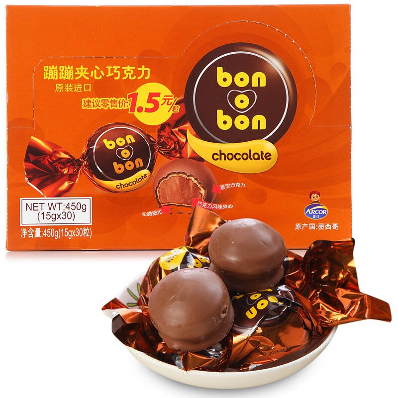 雅可(arcor)蹦蹦夹心巧克力450g