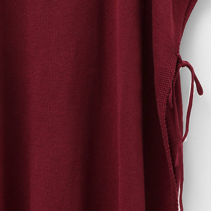 amiiredefine2015冬新文艺宽松大码高翻领蝙蝠袖连衣裙61511716 绛红