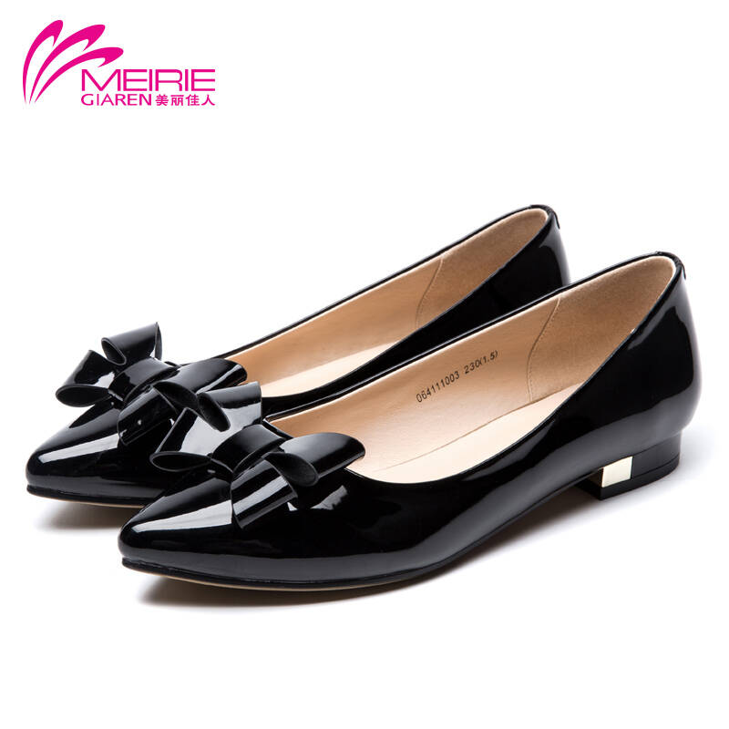 【618大促】奥康美丽佳人女鞋 2016春季上新女鞋新款蝴蝶结尖头浅口女