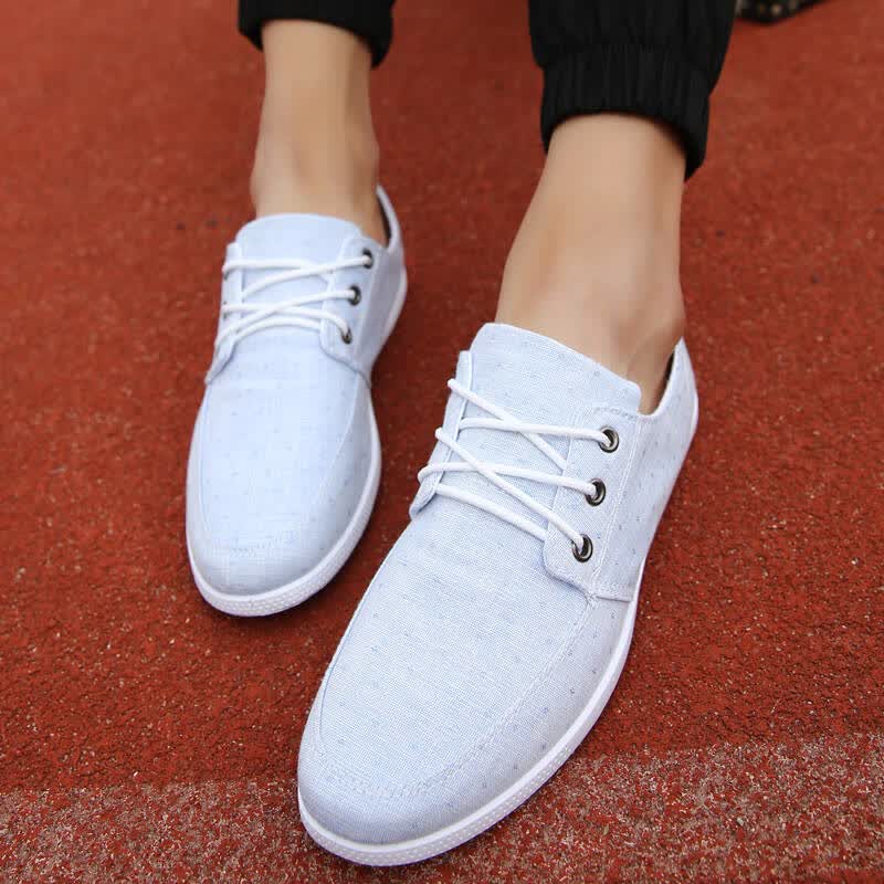 范特迪诗2016夏季新款男士休闲鞋透气帆布鞋男布鞋系带学生韩版潮板鞋