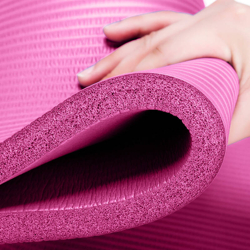 金啦啦防滑加厚瑜伽垫nbr10mm仰卧起坐垫运动健身垫瑜珈垫 10mm/玫红