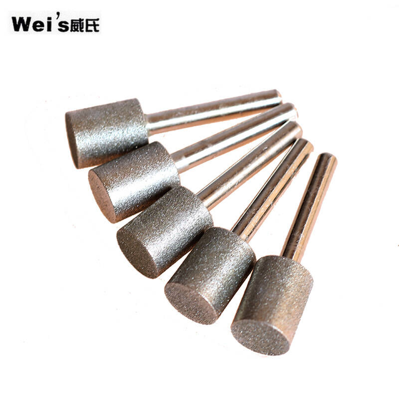 威氏wsis电镀金刚石磨头原石去皮雕刻打磨 翡翠 玉石电磨机磨头 6mm