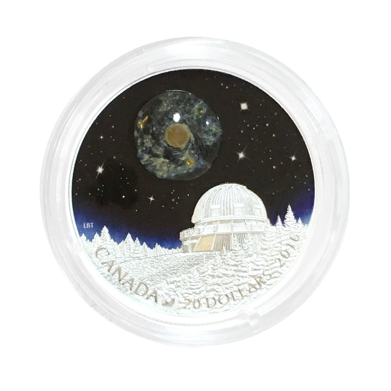 外国纪念币 2015年加拿大宇宙彩色荧光纪念银币