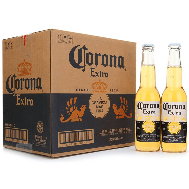 【京東超市】 墨西哥進口 科羅娜(corona)啤酒 330ml*12瓶 整箱