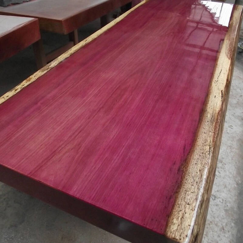 根华夏 紫心木 紫罗兰大板 实木原木办公家具 大班台办公桌 老板桌