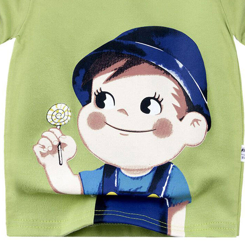 跃童莱 男童短袖t恤韩版儿童夏装套装 y1634 绿色不二家110