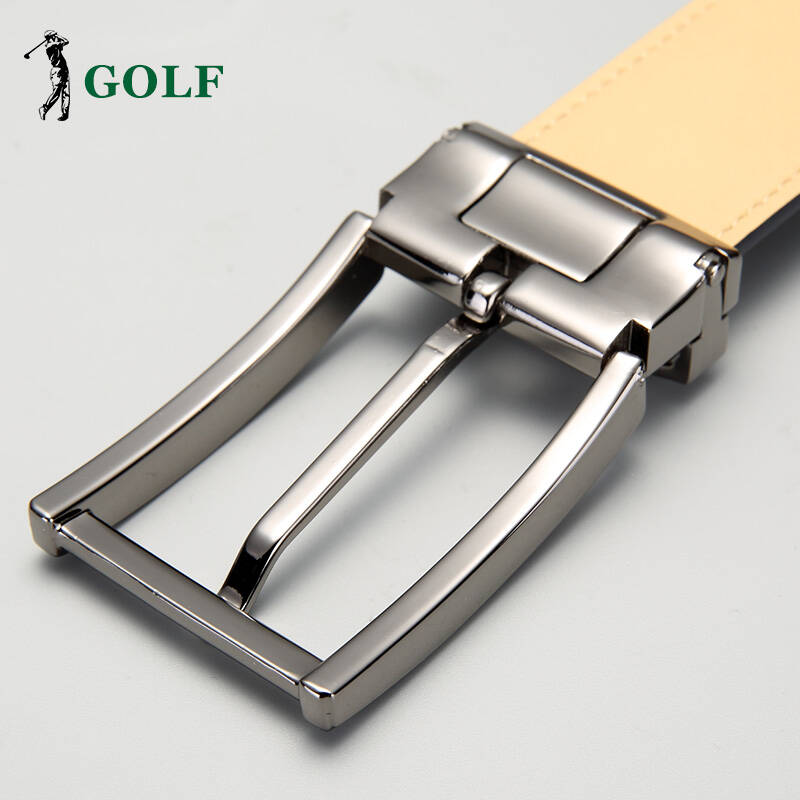 高尔夫golf 皮带 优质牛皮男士皮带 百搭休闲针扣腰带男 蓝色
