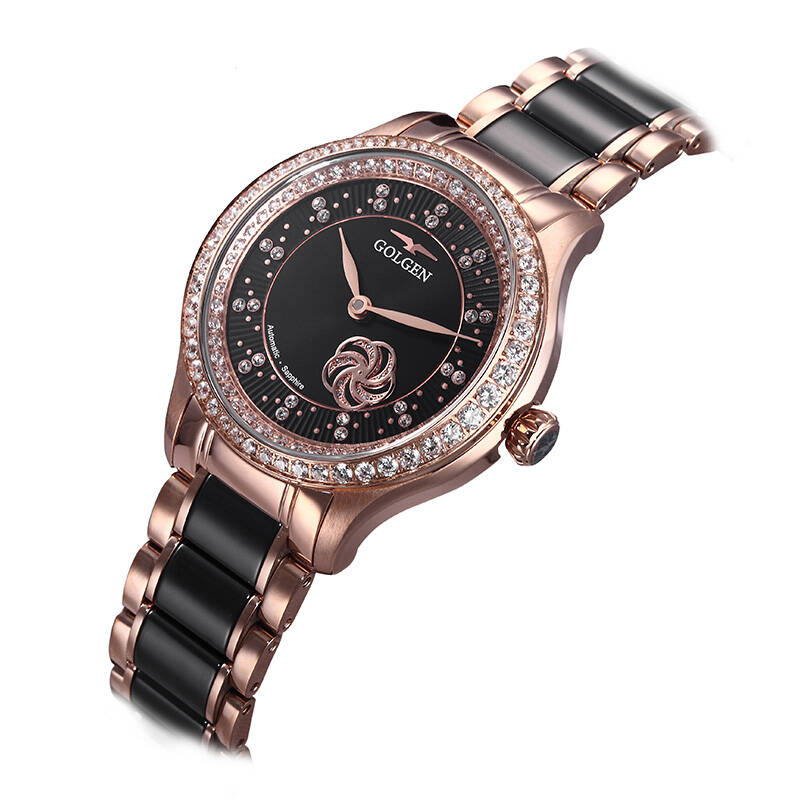 闪购自营 古尊(golgen)手表 陶瓷系列机械女表黑色gn.6086l.rb
