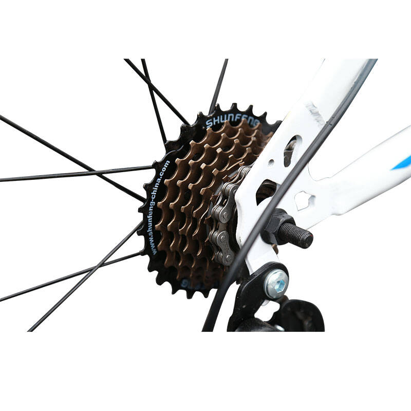 莱自行车24寸单车21速shimano变速双碟刹情侣山地车 21速白蓝色辐条轮