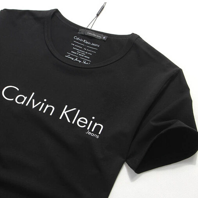 奢侈品專櫃正品ck男士圓領短袖t恤calvin klein字母印花純色簡約 加大